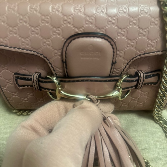 Gucci Emily Guccissima Pink Small Crossbody Bag Horse-bit embellishment - Picture 12 of 15